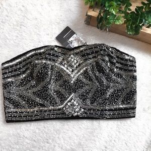 NWT UO Kimchi Blue Beaded Sparkle Bandeau Top